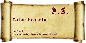 Maier Beatrix névjegykártya